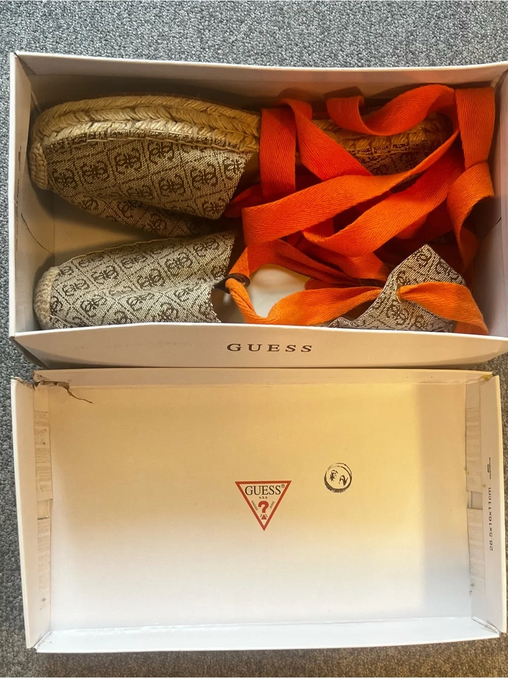 GUESS Orange Logo Espadrille Lace-Up Flats